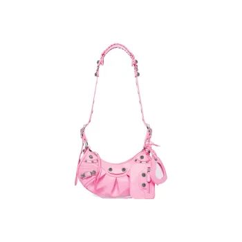Balenciaga Le Cagole Shoulder Bag Xs Pink Patent