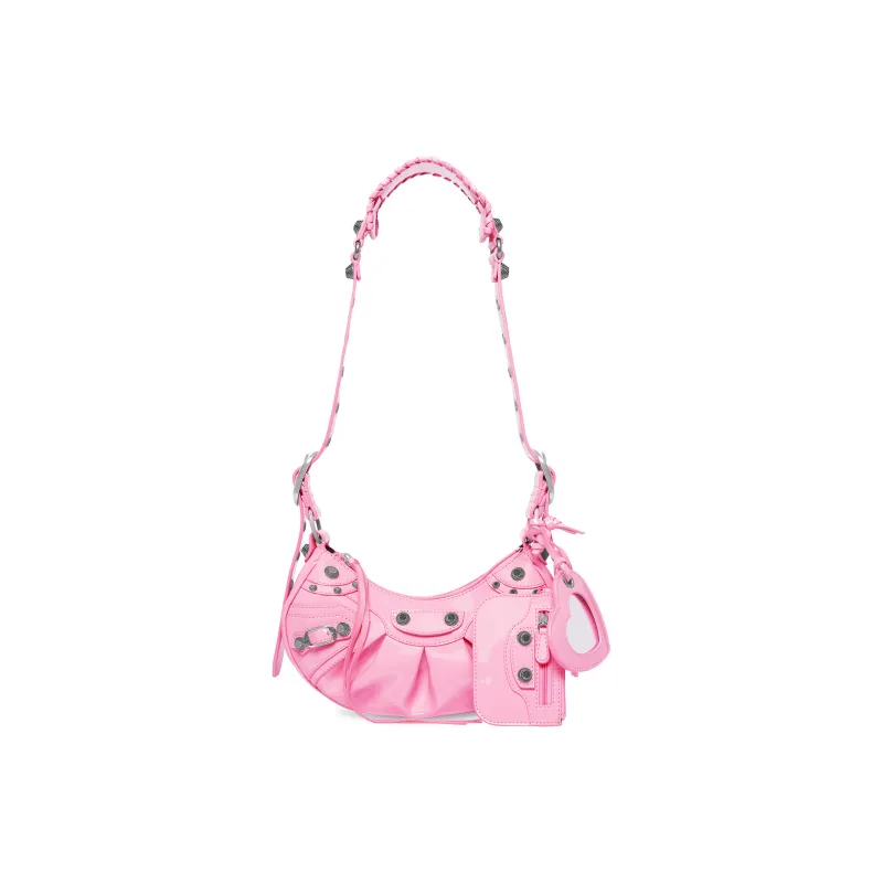 Balenciaga Le Cagole Shoulder Bag Xs Pink Patent-0