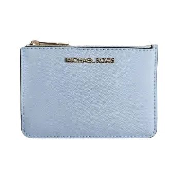 MICHAEL KORS Jet Set Leather Wallet Small Size Women's Light Ocean Blue