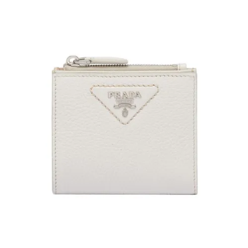PRADA Leather Wallet Men's White