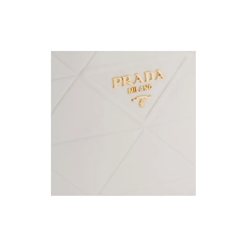 PRADA Leather Tote Bag Shopping Bag Shoulder Bag Crossbody Bag Handbag Medium Size Women's White-3