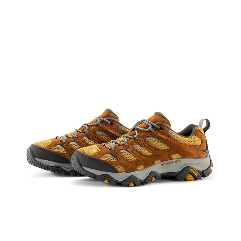 MERRELL Shock Absorbers With Slip Resistant And Abrasion Resistant Properties Low Top Outdoor Shoes Men's Brown Yellow-2