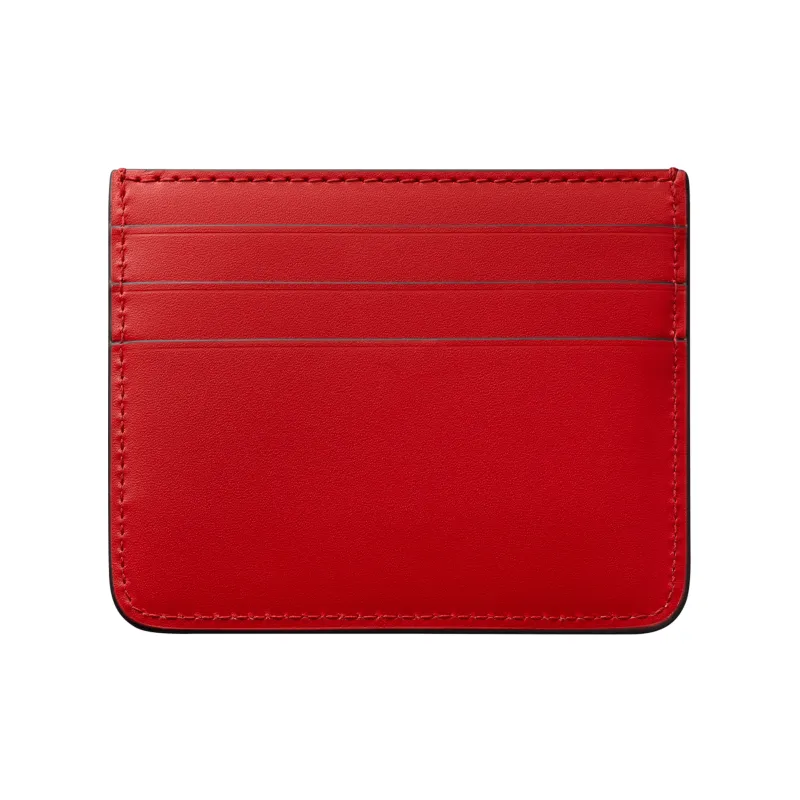 CARTIER Calfskin Card Holder Women's Red-1