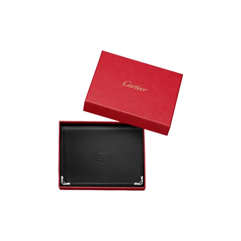 CARTIER Must De Cartier Calfskin Passport Holder Regular Men's Black-2