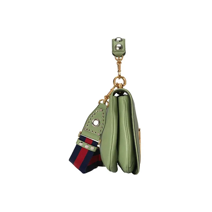 GUCCI Blondie Leather Shoulder Bag Crossbody Bag Handbag Women's Light Green-4