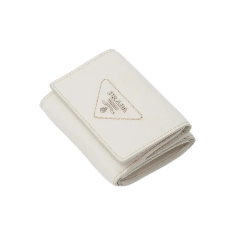 PRADA Leather Wallet Men's White-2