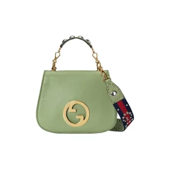 GUCCI Blondie Leather Shoulder Bag Crossbody Bag Handbag Women's Light Green