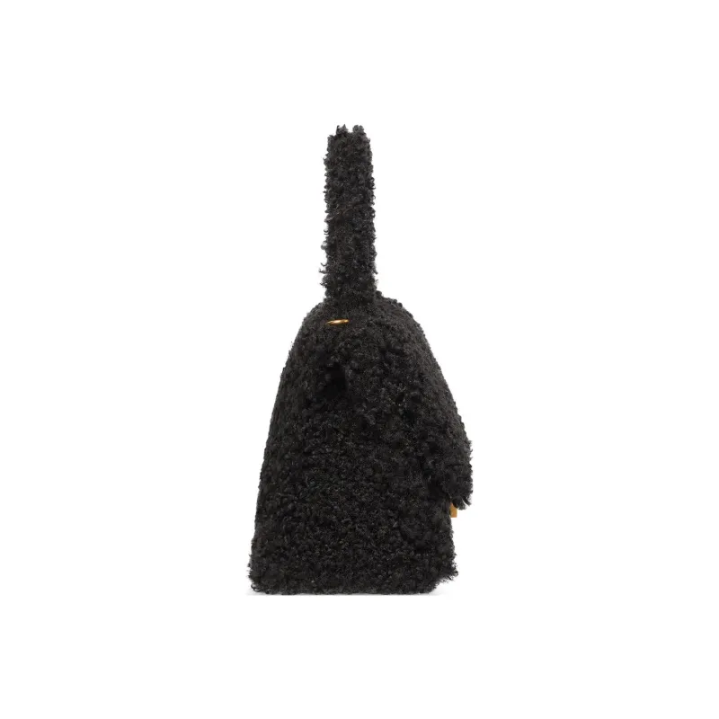Balenciaga Hourglass Sheepskin Shoulder Bag Crossbody Bag Handbag Small Size Unisex Black-2