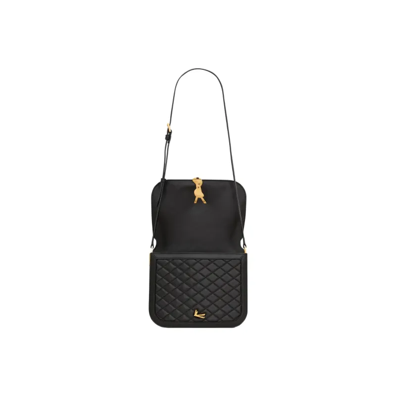SAINT LAURENT SOLFERINO Soft Quilting Sheepskin Tofu Bag Crossbody Bag Shoulder Bag Women's Black-6