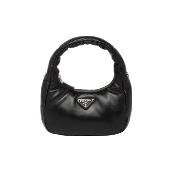 PRADA Soft Sheep Leather Shoulder Bag, Crossbody Bag, Handbag Mini Women's Black