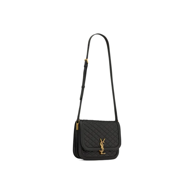 SAINT LAURENT SOLFERINO Soft Quilting Sheepskin Tofu Bag Crossbody Bag Shoulder Bag Women's Black-2