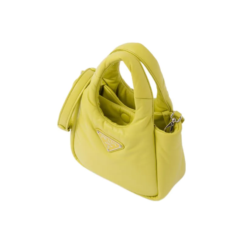 PRADA Soft Sheep Leather Handbag Mini Women's Yellow-1