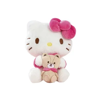 Sanrio Hello Kitty Pink Heart Buddy Hug Collection, Hug Baby Style Dolls Plush Pendant 14cm Height