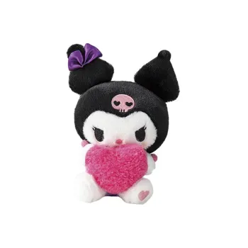 Sanrio Pink Heart Buddy Hug Collection Kuromi Hug Heart Style Dolls Plush Pendant 14.5cm Height