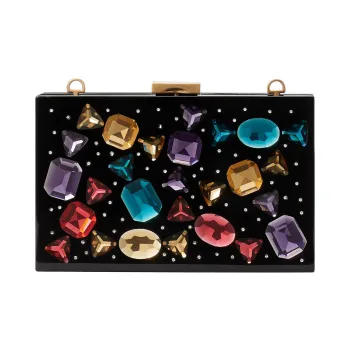 Kate Spade Plastic One Shoulder Crossbody Clutch Women's Black
