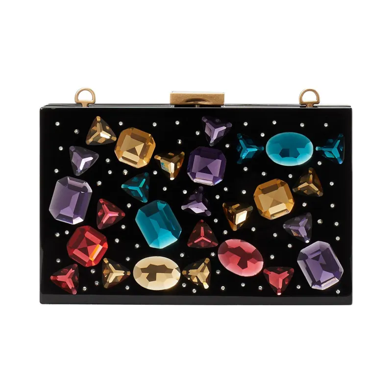 Kate Spade Plastic One Shoulder Crossbody Clutch Women's Black-0