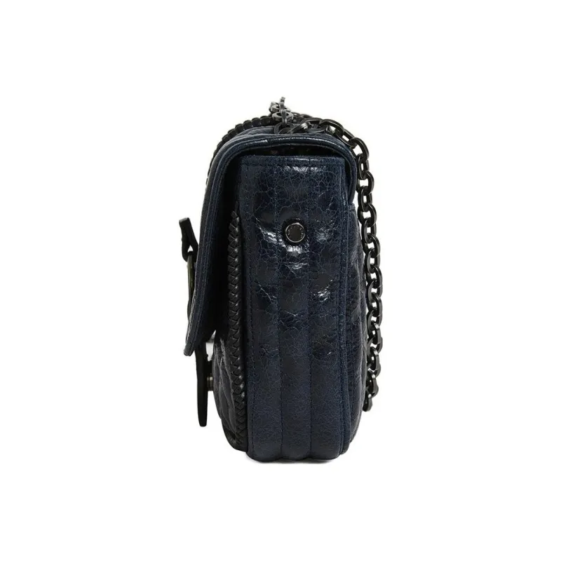 LONGCHAMP Leather Crossbody Bag Shoulder Bag Women's Black-4