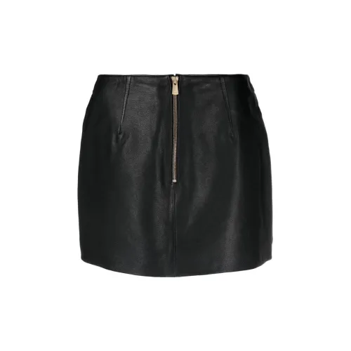 PINKO Leather Short Skirts Women's Black