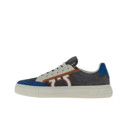 Ferragamo Gancini Skateboard Shoes Men Low-Top Gray/Blue/White