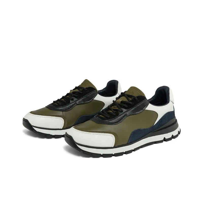 Clarks Low Top Casual Shoes Men's Olive Green-1