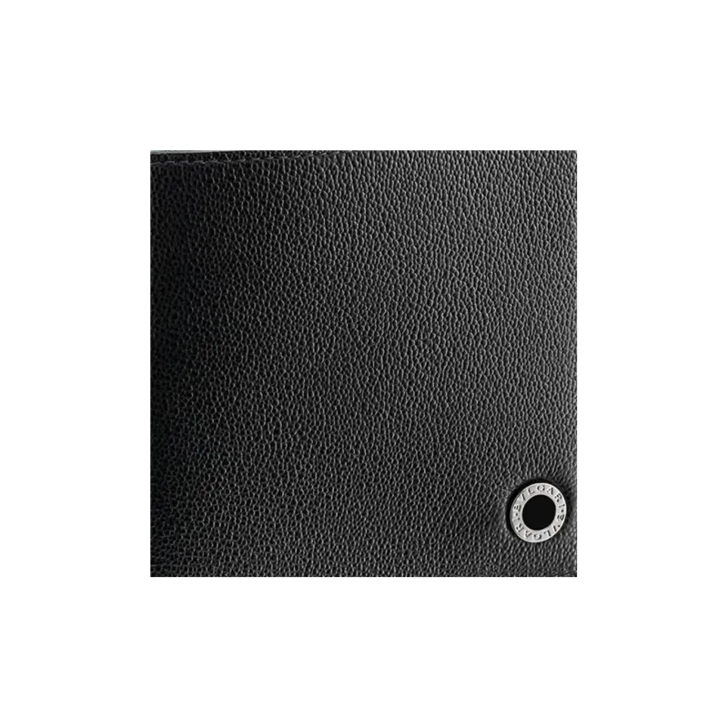 BVLGARI Calfskin Wallet Men's Black-2