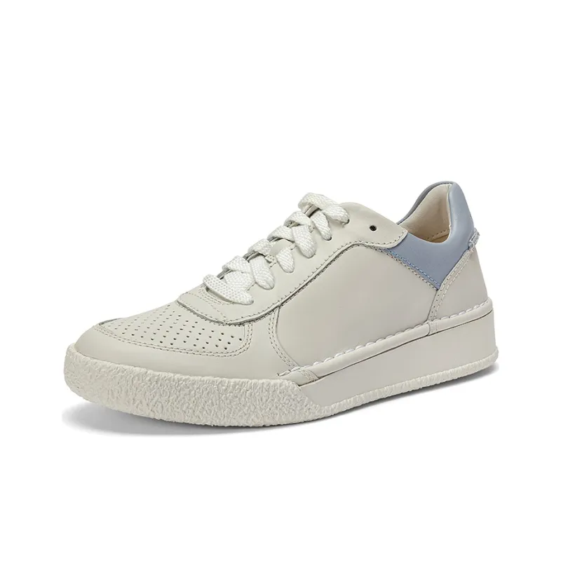 Clarks Skateboard Shoes Women's Low Top White Blue Green-1