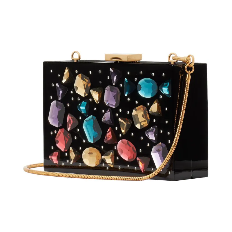 Kate Spade Plastic One Shoulder Crossbody Clutch Women's Black-2