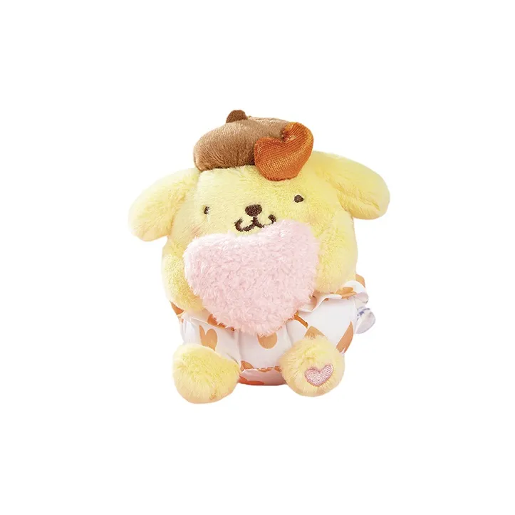Sanrio Pink Heart Buddy Hug Collection Pompompurin Dolls Plush Pendant 12cm High-1