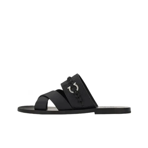 FERRAGAMO Gancini-embellished Leather Sandals