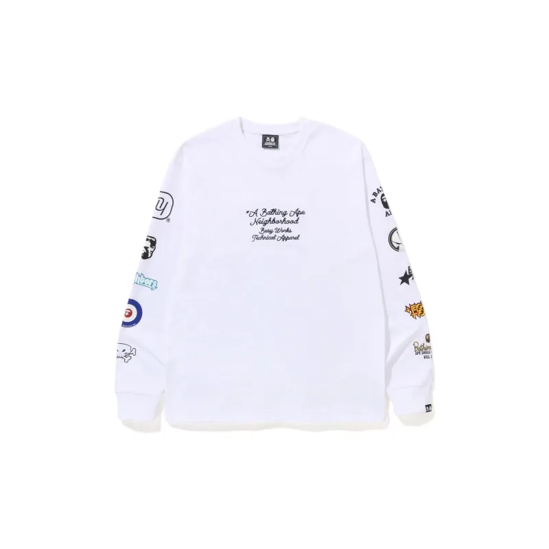 A BATHING APE X Neighborhood L/S Tee White XL - POIZON