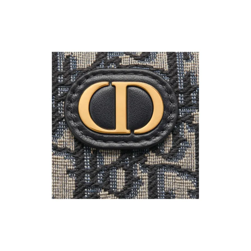 DIOR 30 Montaigne Oblique Printed Fabric Clutch Women's Blue-4