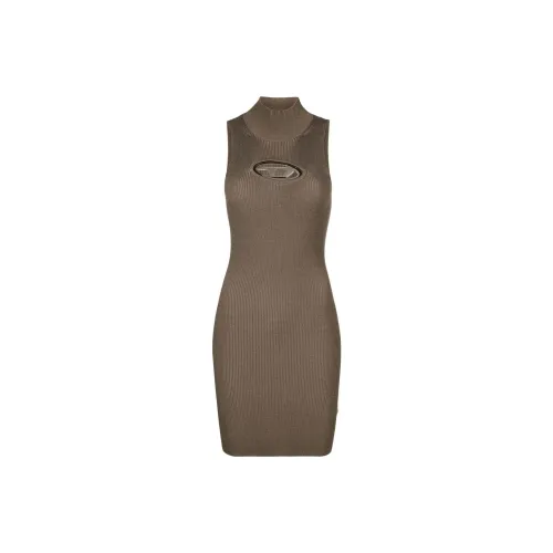 DIESEL OVAL-D Series Sleeveless Dresses Women's Chocolate