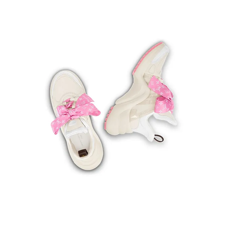 LOUIS VUITTON Archlight 1.0 Sneakers 'Beige With Pink Monogram Ribbon' Women's-3