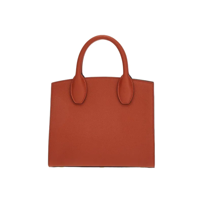 FERRAGAMO Studio Stamped Calfskin Box Bag Shoulder Bag Crossbody Bag Handbag Small Size Women's Red-2