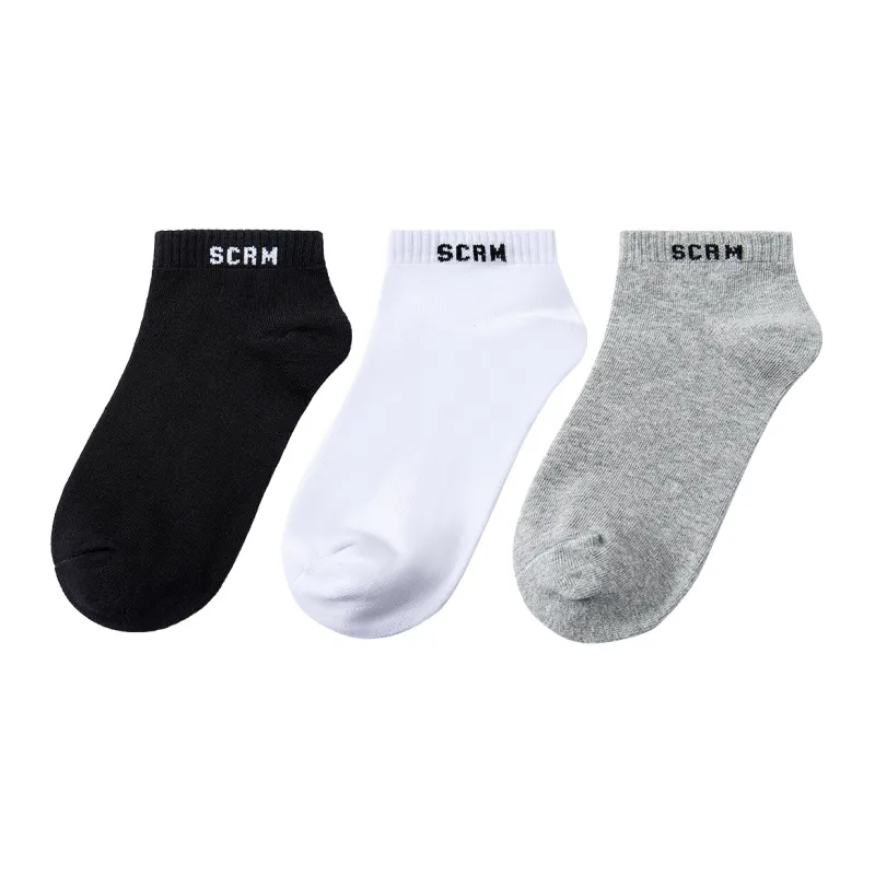 SCRM Terry Moisture Wicking Home Sports Ankle Socks Unisex 3 Pack-3