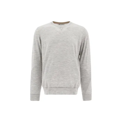 Brunello Cucinelli Cashmere Sweaters Men Light Gray