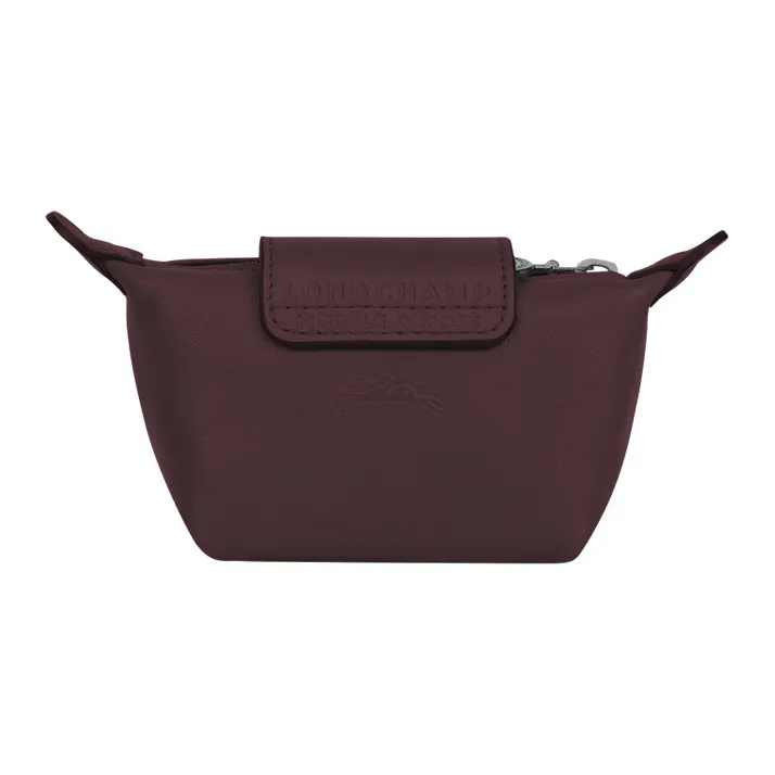 LONGCHAMP Le Pliage Cuir Sheepskin Dumpling Bag Coin Purse Regular Women's Burgundy Red-1