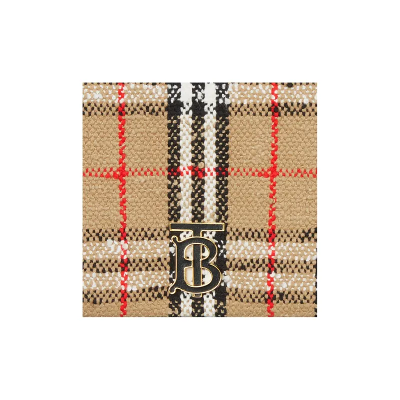 Burberry Lola Lola Bag Tweed Shoulder Bag Crossbody Bag Medium Size Women's Brown-5