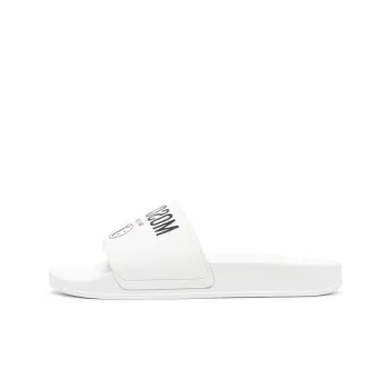 MOSCHINO Rubber Sole Odor-Resistant Slide Slippers Men's White