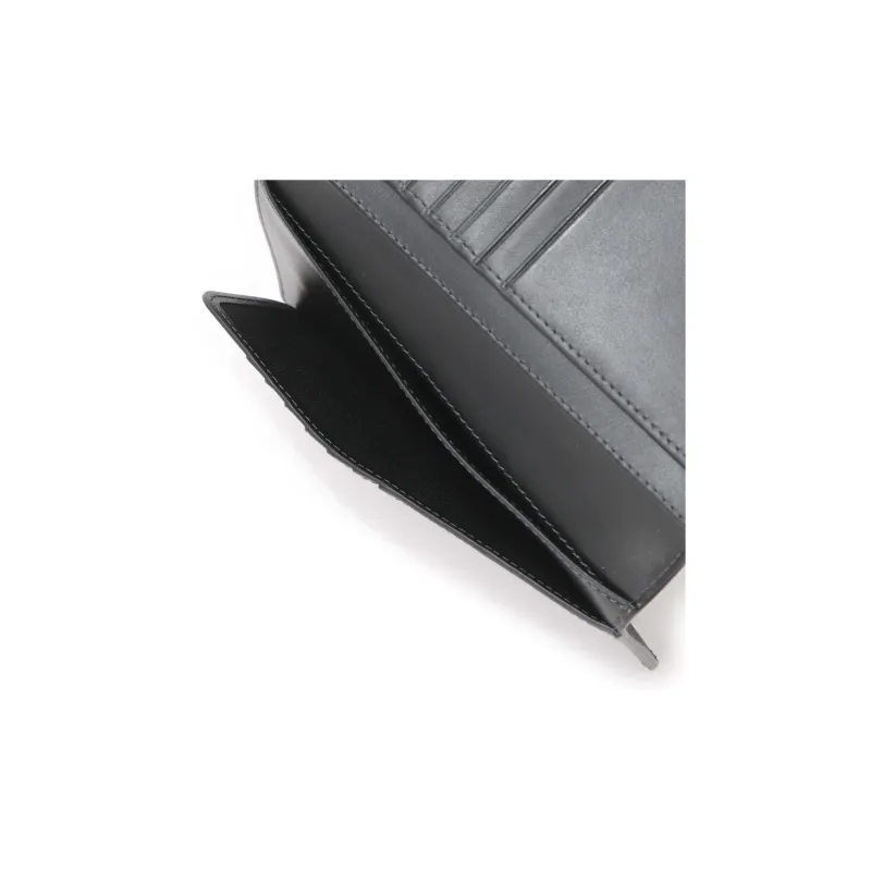 Burberry Cotton Canvas With Leather Card Clip Wallets Men's Charcoal Black-6