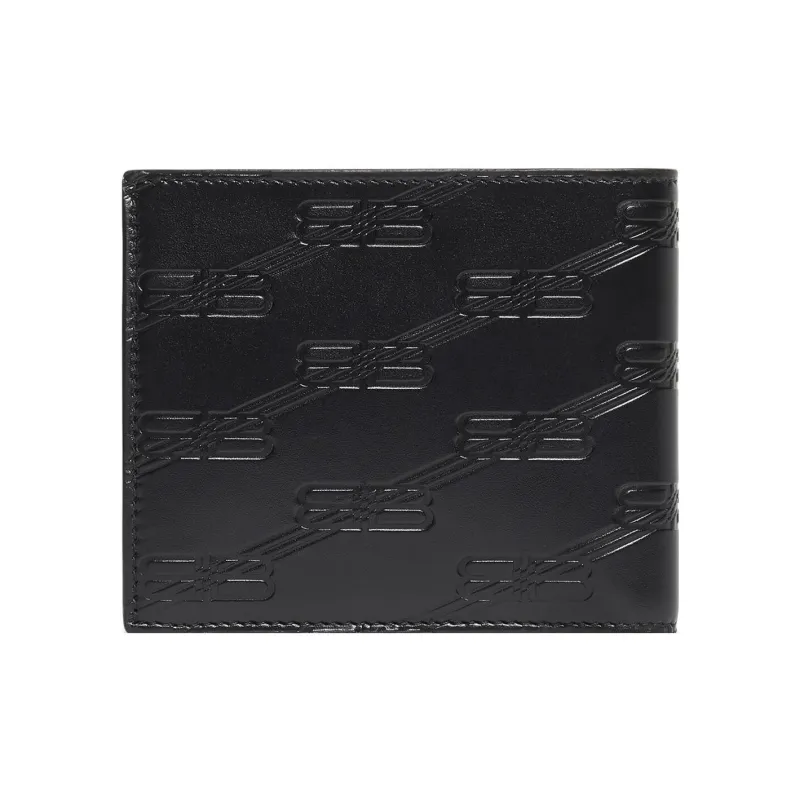 Balenciaga Cow Leather Wallet Card Holder Coin Purse Men's Black-1
