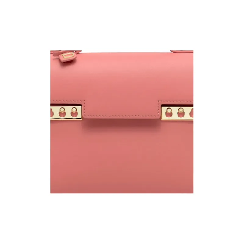 Delvau Tempête Calfskin Shoulder Bag Crossbody Bag Handbag Small Size Women's Pink-4