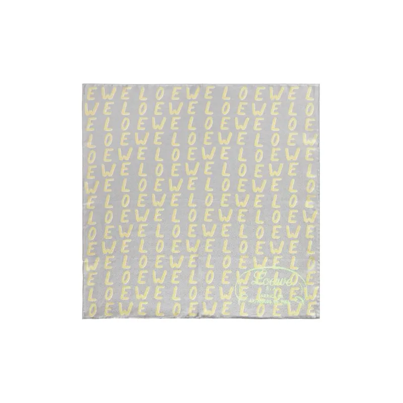 LOEWE Silk Scarves Women's Gray/Yellow-0