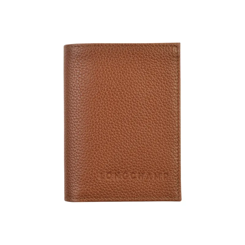 LONGCHAMP Le Foulonné Cow Leather Wallet Men's Caramel Brown-0