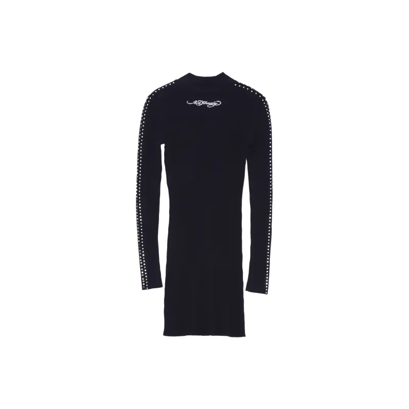 Ed Hardy Long Sleeved Dresses Women's Black E1PAW022-1