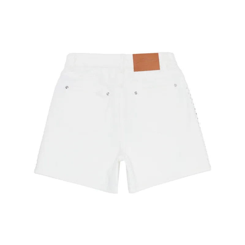 Ed Hardy Denim Shorts Women's Ivory White E1PAW403-1