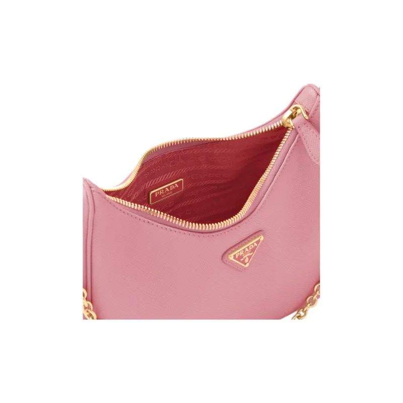 PRADA Re Edition Saffiano Leather Portable Crossbody Bag Shoulder Bag Women's Pink-4