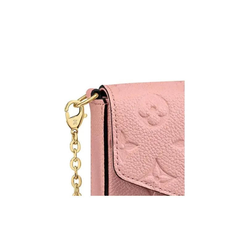 LOUIS VUITTON Félicie Pochette Monogram Empreinte Rose Poudre-5