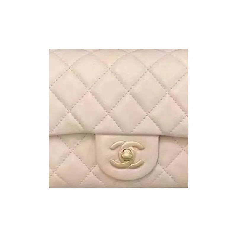CHANEL Classic Flap CF Sheepskin Flap Bag, Shoulder Bag, Crossbody Bag Women's Light Beige Pink-3