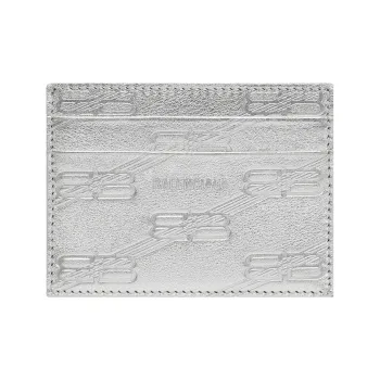 Balenciaga Cow Leather Wallet, Coin Purse, Card Holder Regular Unisex Silver